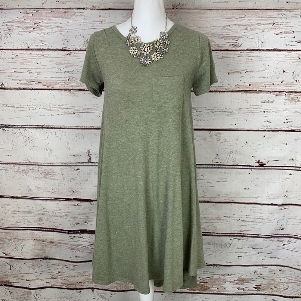 LulaRoe Green Carly Dress XXS